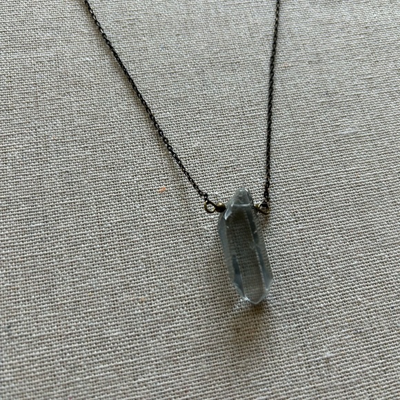 Delicate Clear Crystal Pendant Necklace - Picture 4 of 7
